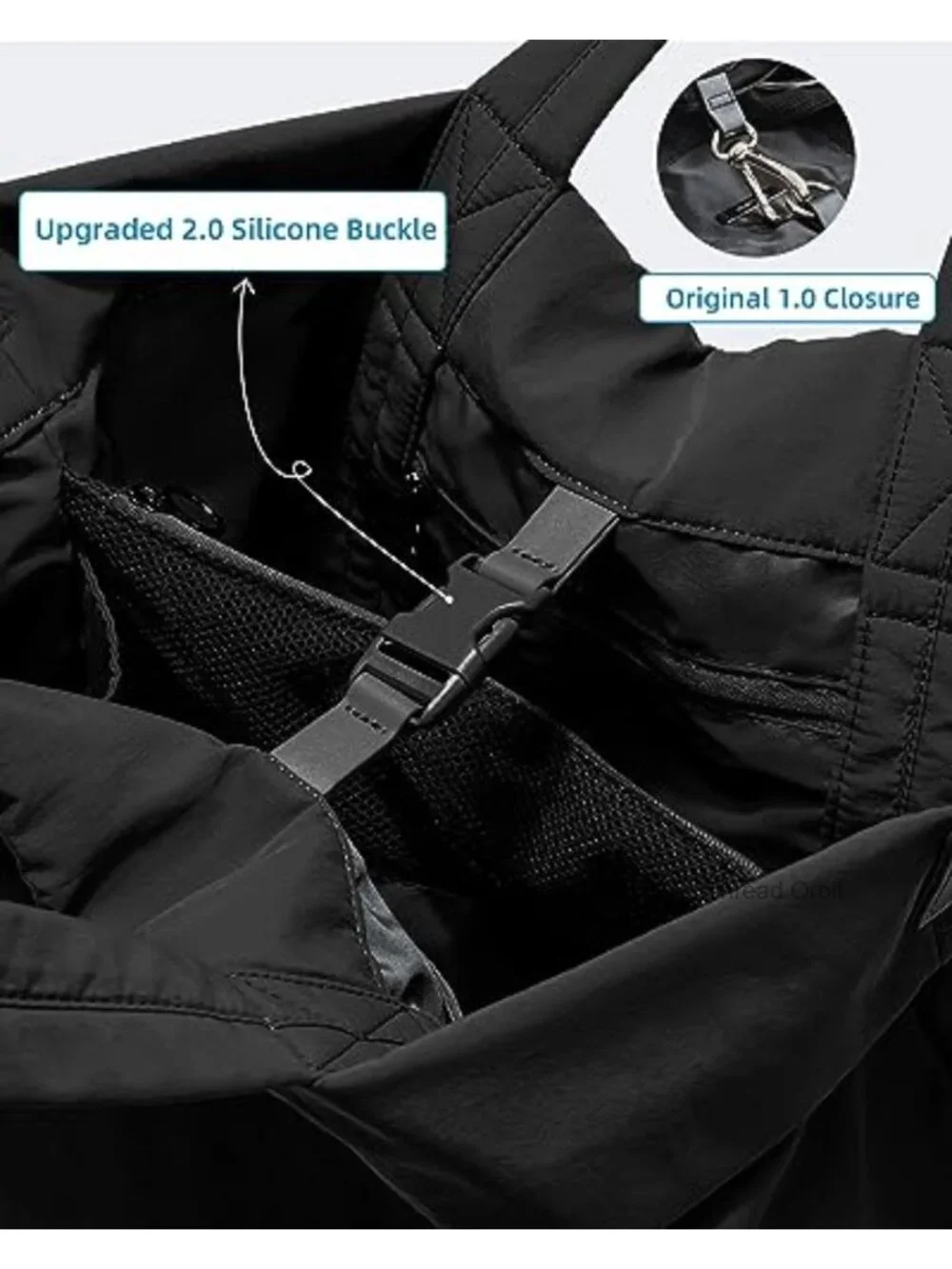 Large Hobo Crossbody Bag 19L Nylon Tote with Straps for Travel Gym